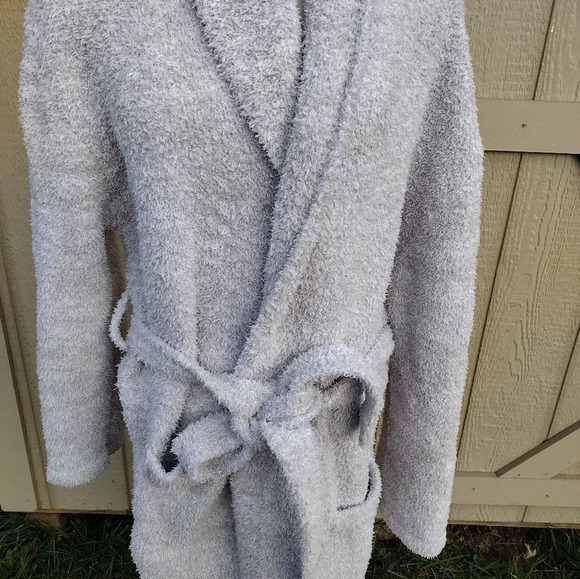 BAREFOOT DREAMS Robe CozyChic Heathered Stone Sz 3 Unisex Style B509 SOFT FLUFFY - Picture 2 of 7